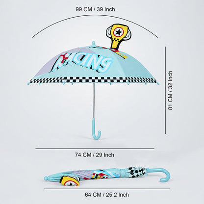 3D Trophy No.1 Racer Umbrella for Kids 3-8Y