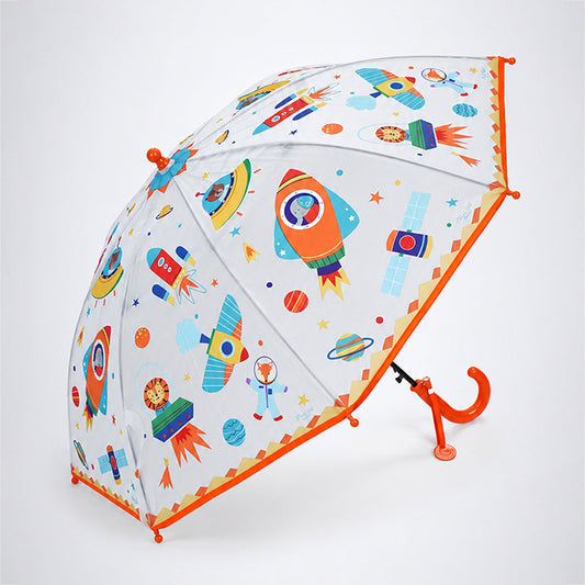 Rocket theme Transparent Umbrella for Toddlers & Kids