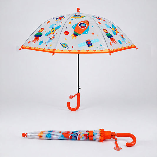 Rocket theme Transparent Umbrella for Toddlers & Kids