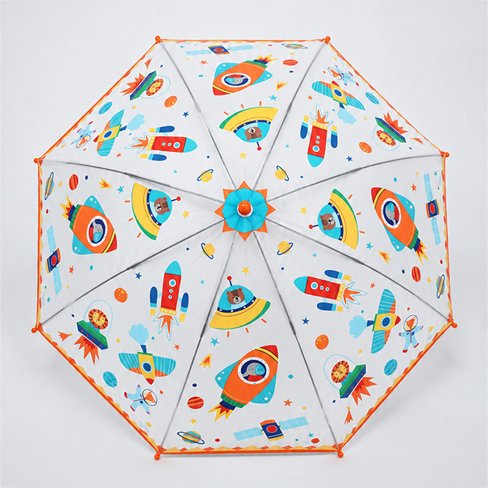 Rocket theme Transparent Umbrella for Toddlers & Kids
