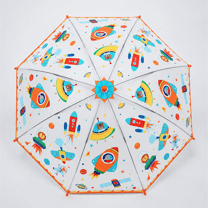 Rocket theme Transparent Umbrella for Toddlers & Kids