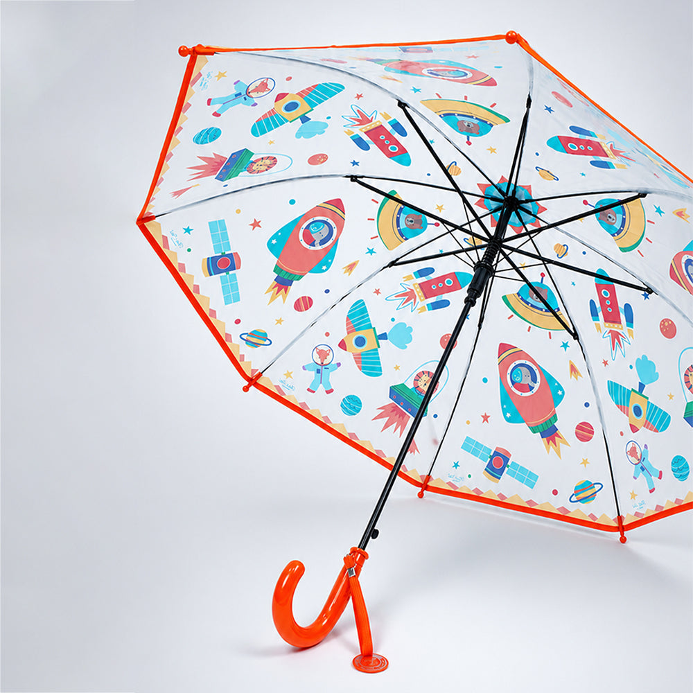 Rocket theme Transparent Umbrella for Toddlers & Kids