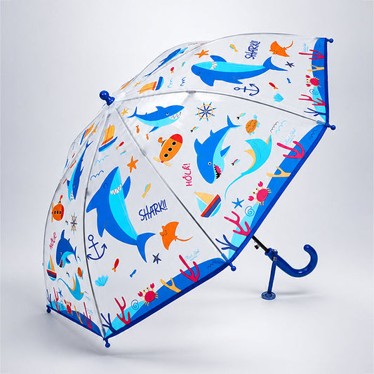 Sea Shark theme Transparent Umbrella for Toddlers & Kids