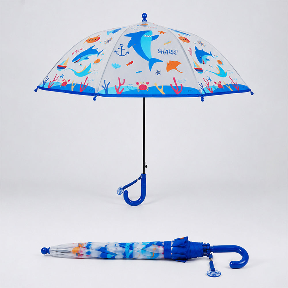 Sea Shark theme Transparent Umbrella for Toddlers & Kids
