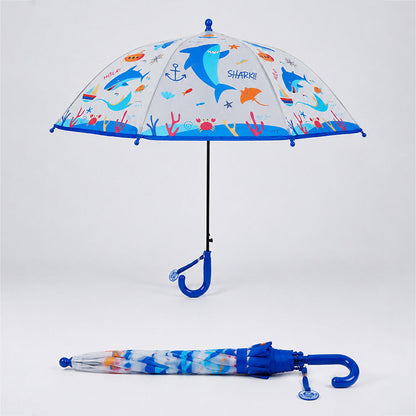Sea Shark theme Transparent Umbrella for Toddlers & Kids
