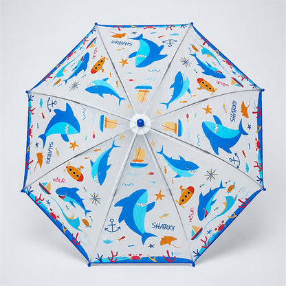 Sea Shark theme Transparent Umbrella for Toddlers & Kids