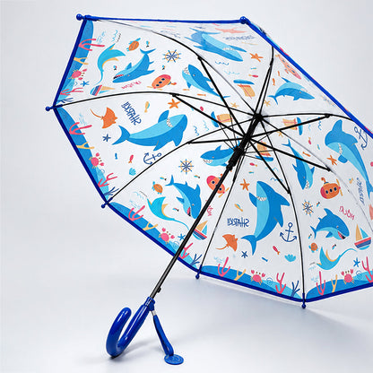Sea Shark theme Transparent Umbrella for Toddlers & Kids