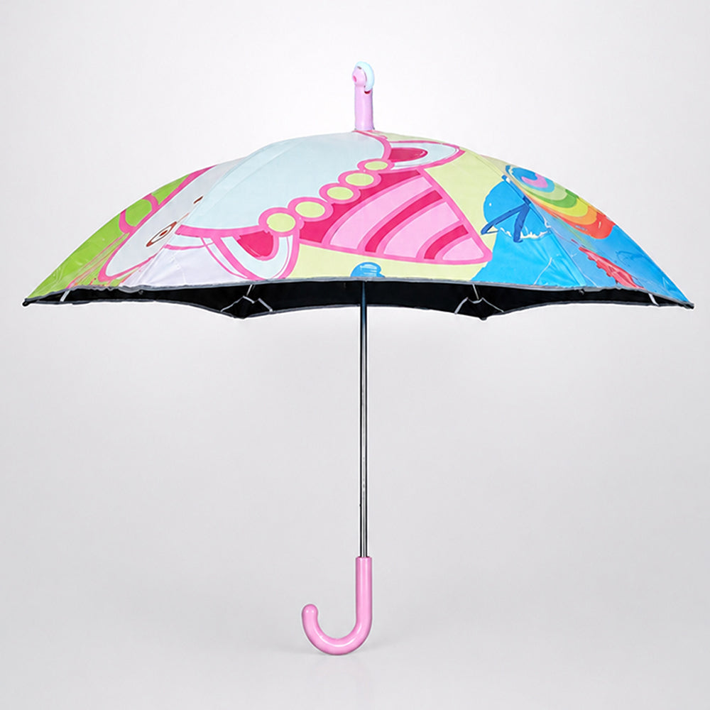 Wheel style Strawberry & Teddy Printed UPF 50+ Kids-Umbrella-5-10Y
