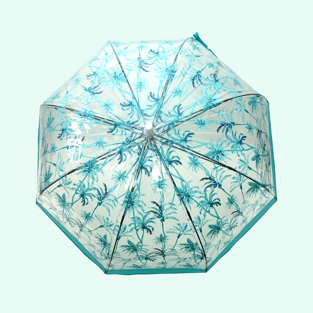 Self Print Turquoise Transparent Umbrella for Kids and Teens, 8Years - 15Years - Little Surprise Box