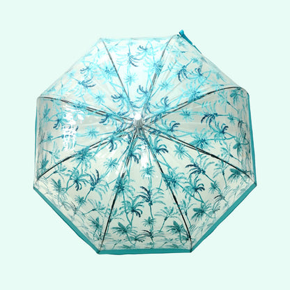 Self Print Turquoise Transparent Umbrella for Kids and Teens, 8Years - 15Years - Little Surprise Box