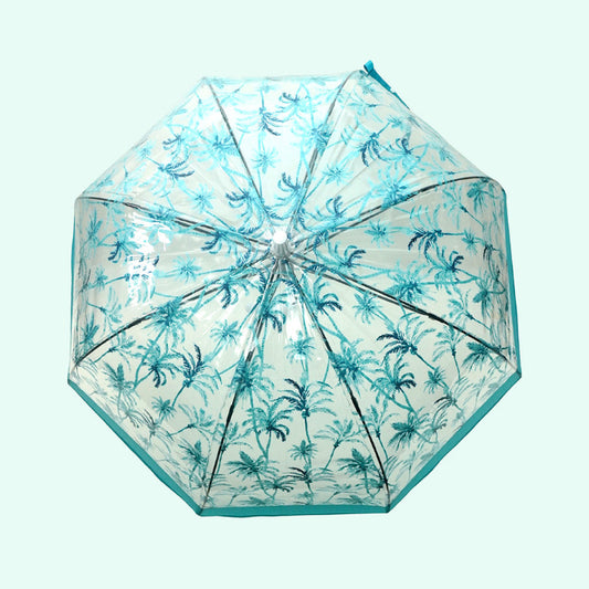 Self Print Turquoise Transparent Umbrella for Kids and Teens, 8Years - 15Years - Little Surprise Box