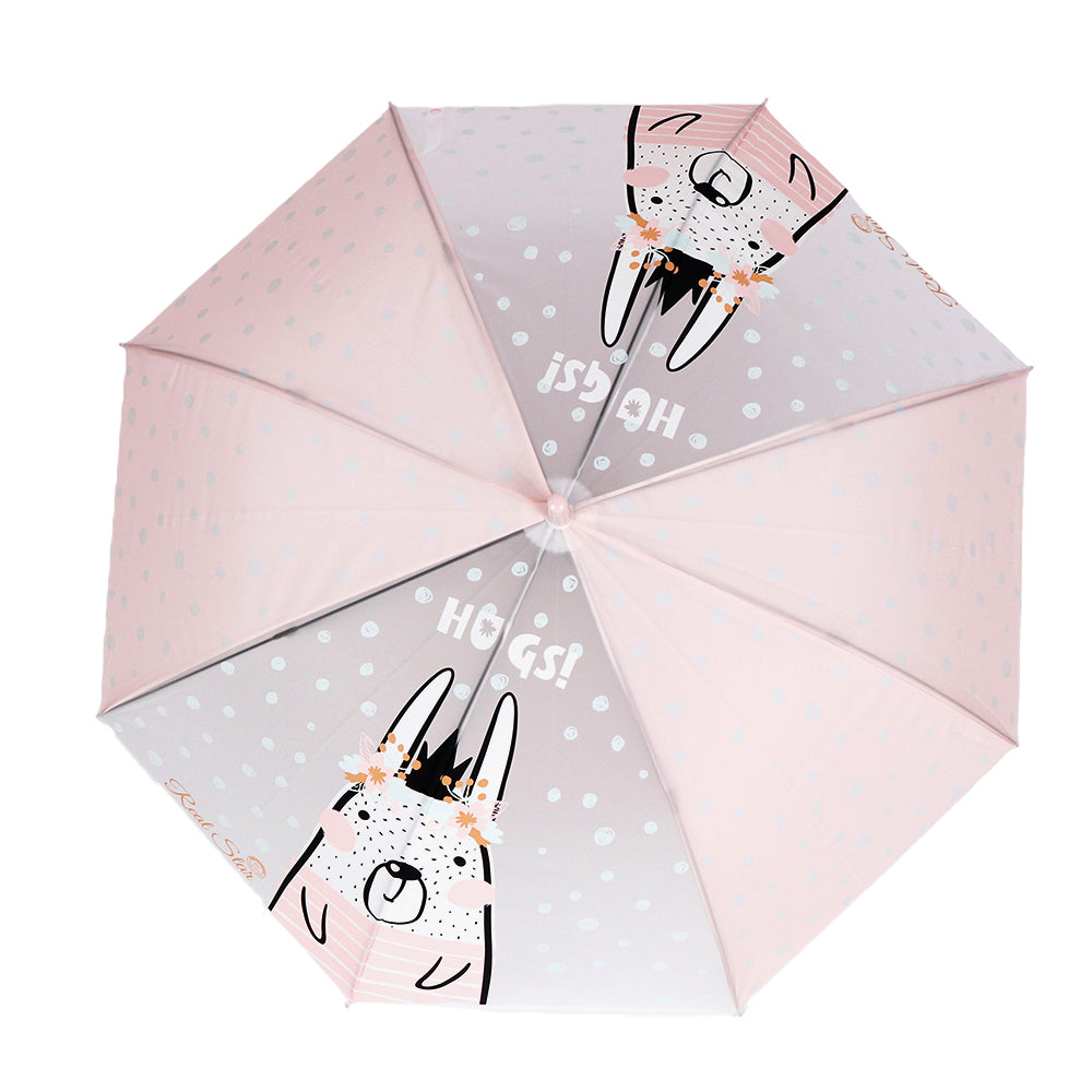 Pink Translucent Bunny Hugs, Rain and All-season Umbrella for Kids & Adults - Little Surprise Box