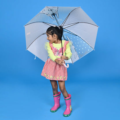 Pink Translucent Bunny Hugs, Rain and All-season Umbrella for Kids & Adults - Little Surprise Box