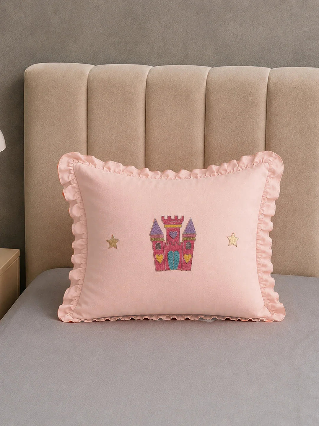 4 Pcs Unicorn & Princess Theme Embroidered Single Bed Bedding Set