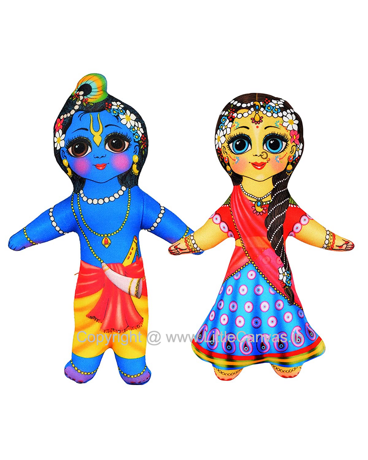 Lord Krishna and Goddess Radha Plush Dolls
