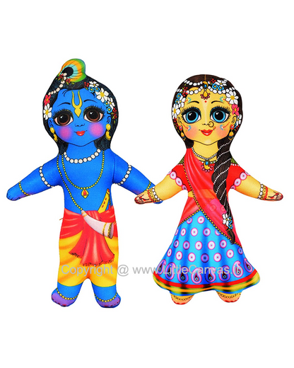 Lord Krishna and Goddess Radha Plush Dolls