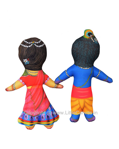 Lord Krishna and Goddess Radha Plush Dolls