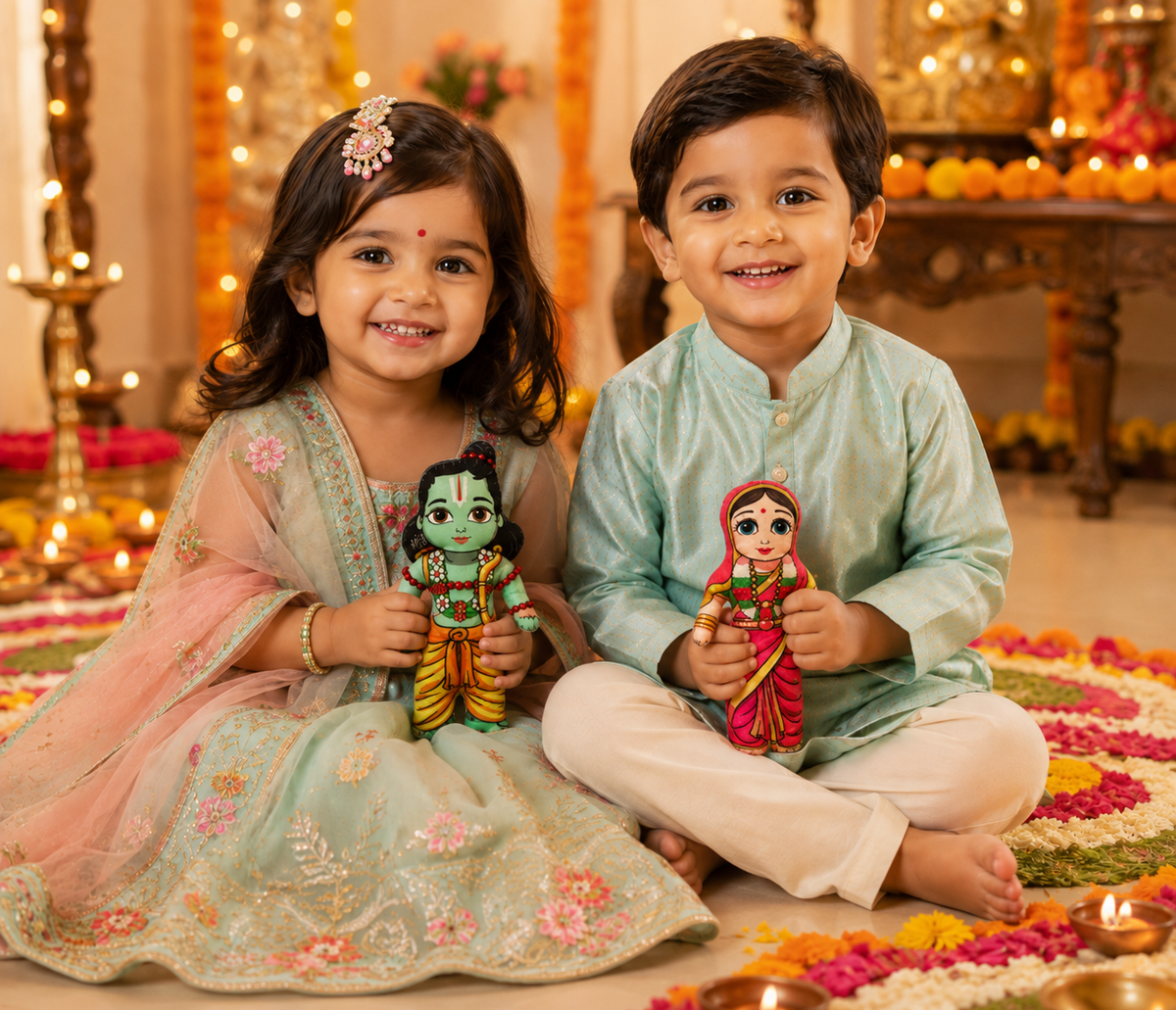 Lord Ram and Goddess Sita Plush Dolls