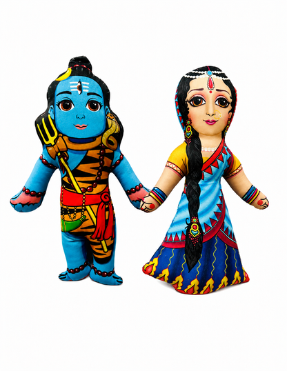 Lord Shiva and Goddess Parvati Plush Dolls