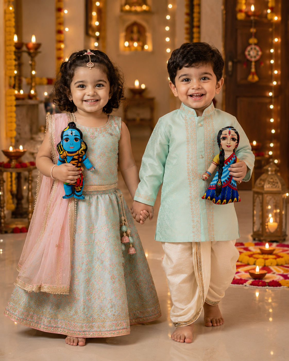 Lord Shiva and Goddess Parvati Plush Dolls