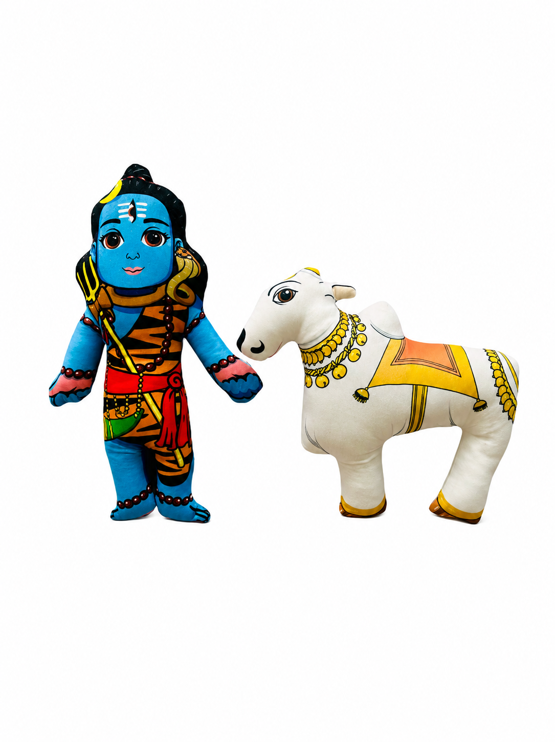 Lord Shiva and Nandi Bull Plush Dolls