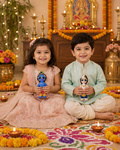 Lord Krishna and Lord Balram Plush Dolls