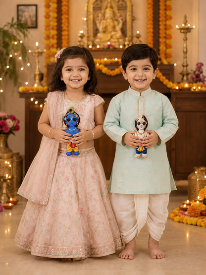 Lord Krishna and Lord Balram Plush Dolls