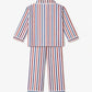 Cotton Striped Night Suit with Front Open Shirt & Cute Patch - Multi Color