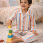 Cotton Multi Stripe Full Sleeves Nightsuit Set – Soft Breathable Pajama Set