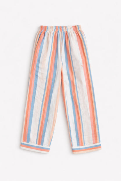 Cotton Multi Stripe Full Sleeves Nightsuit Set – Soft Breathable Pajama Set