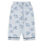 Children's pajama pants with blue animal pattern on a white background