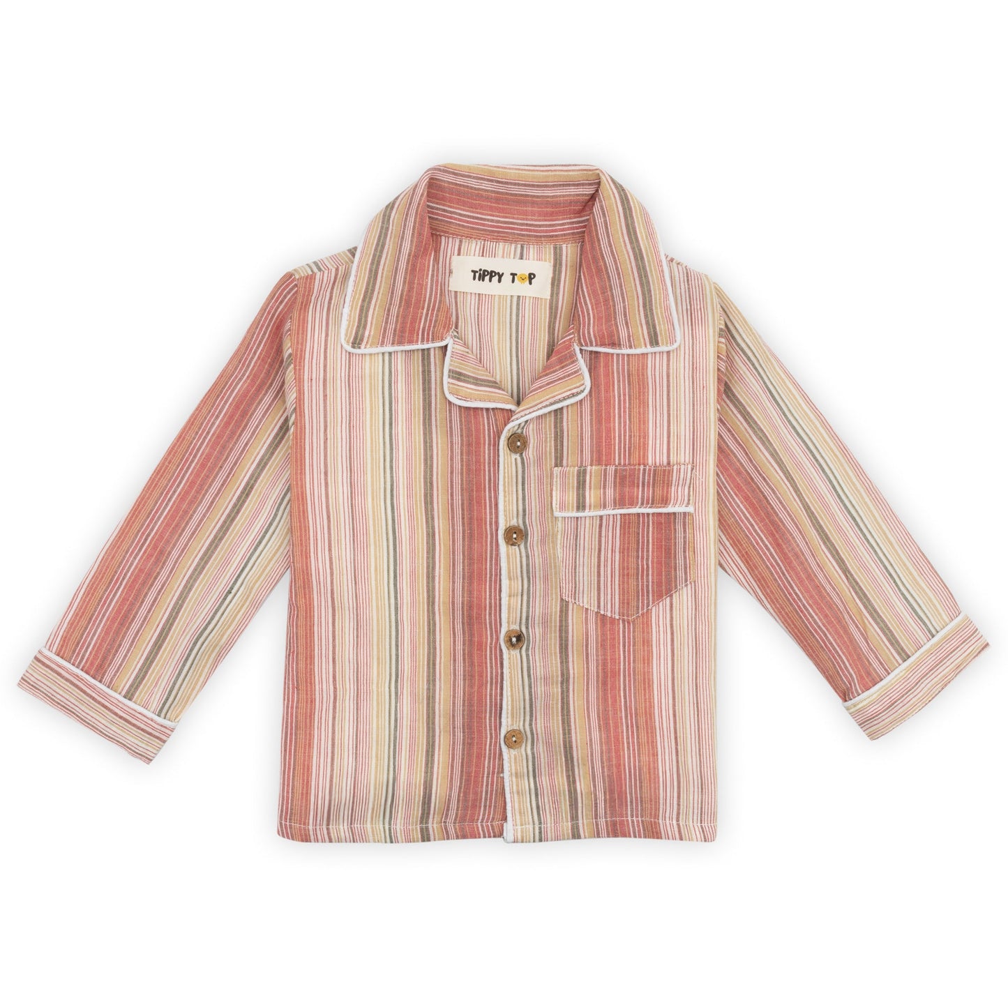 Sunset Stripes Cotton Night Suit