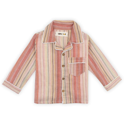 Sunset Stripes Cotton Night Suit