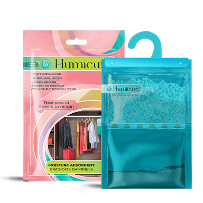Humicure Moisture Absorber Hanging Bags - 400g / 1L Rose & Lavender 1