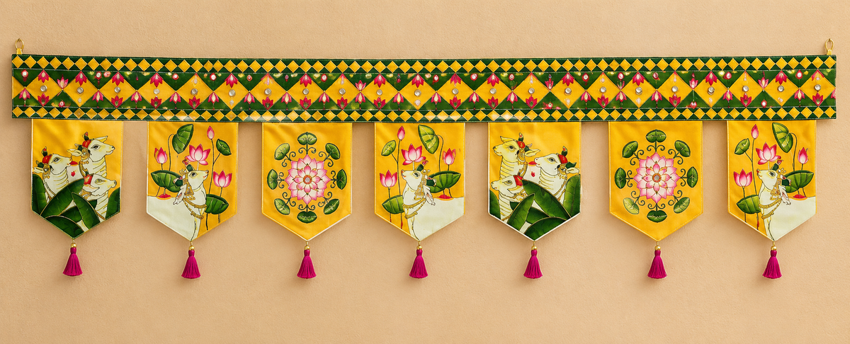DIY Festive Toran Activity Kit – Maroon & Yellow
