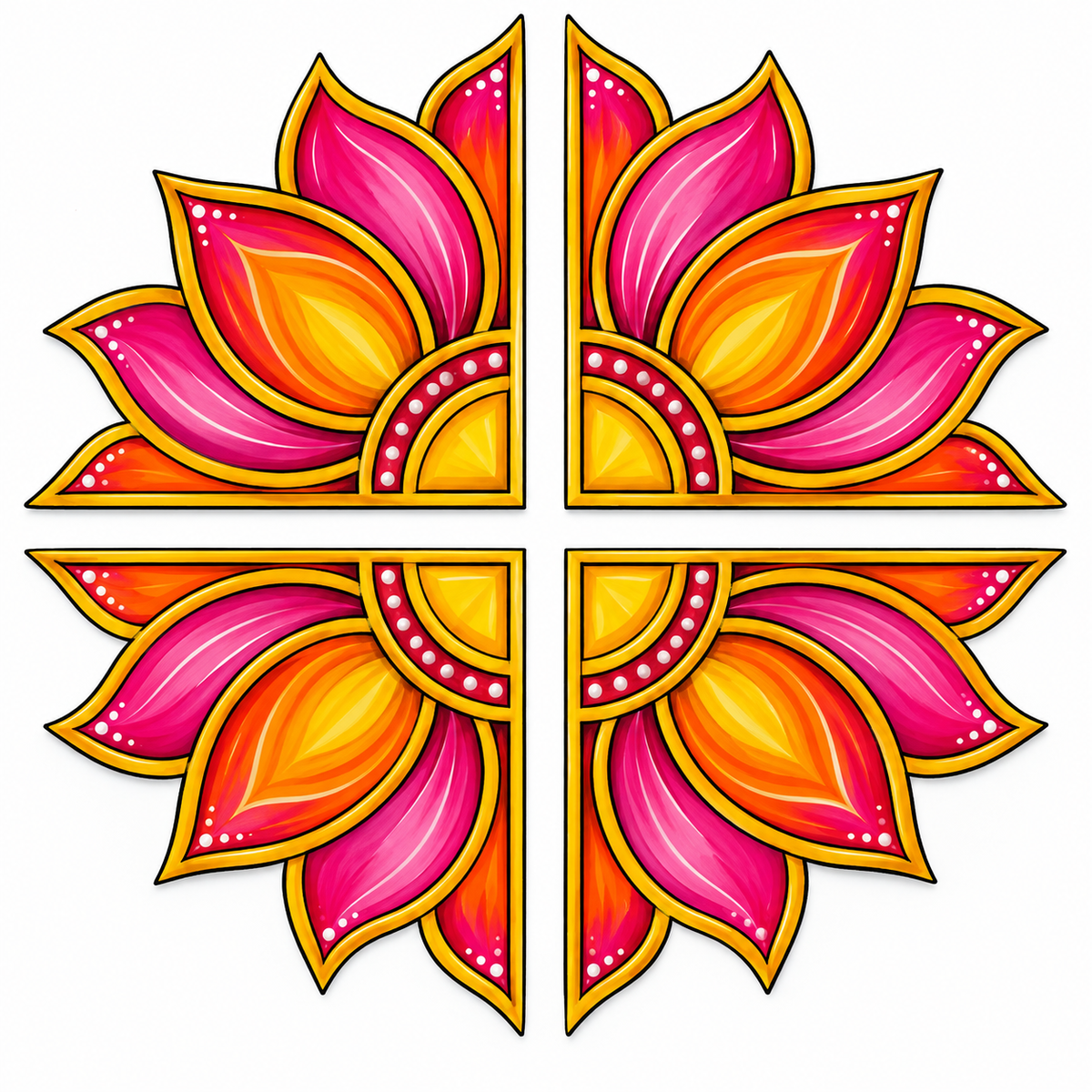 DIY Wooden Lotus Rangoli Activity Kit