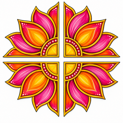 DIY Wooden Lotus Rangoli Activity Kit