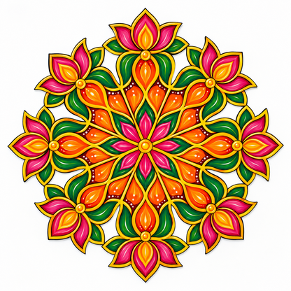 DIY Wooden Festive Rangoli Activity Kit