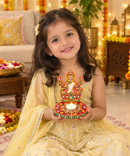 DIY Wooden Goddess Lakshmi Tealight Holder Kit