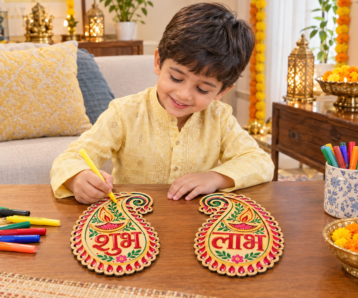 DIY Wooden Festive Shubh Labh – Ambi