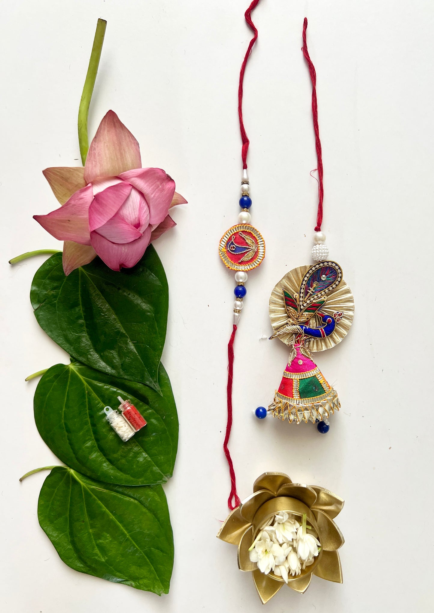 Mayuri Gota Patti Rakhi and Lumba Set