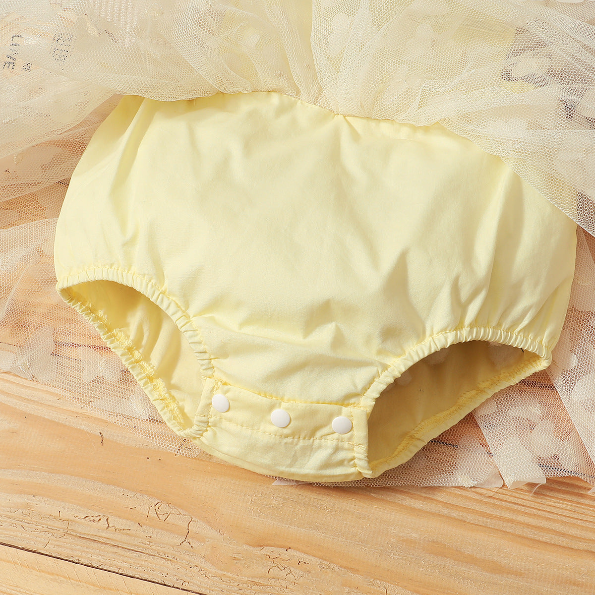 Baby Girl Butterfly Tulle Romper Dress – Yellow
