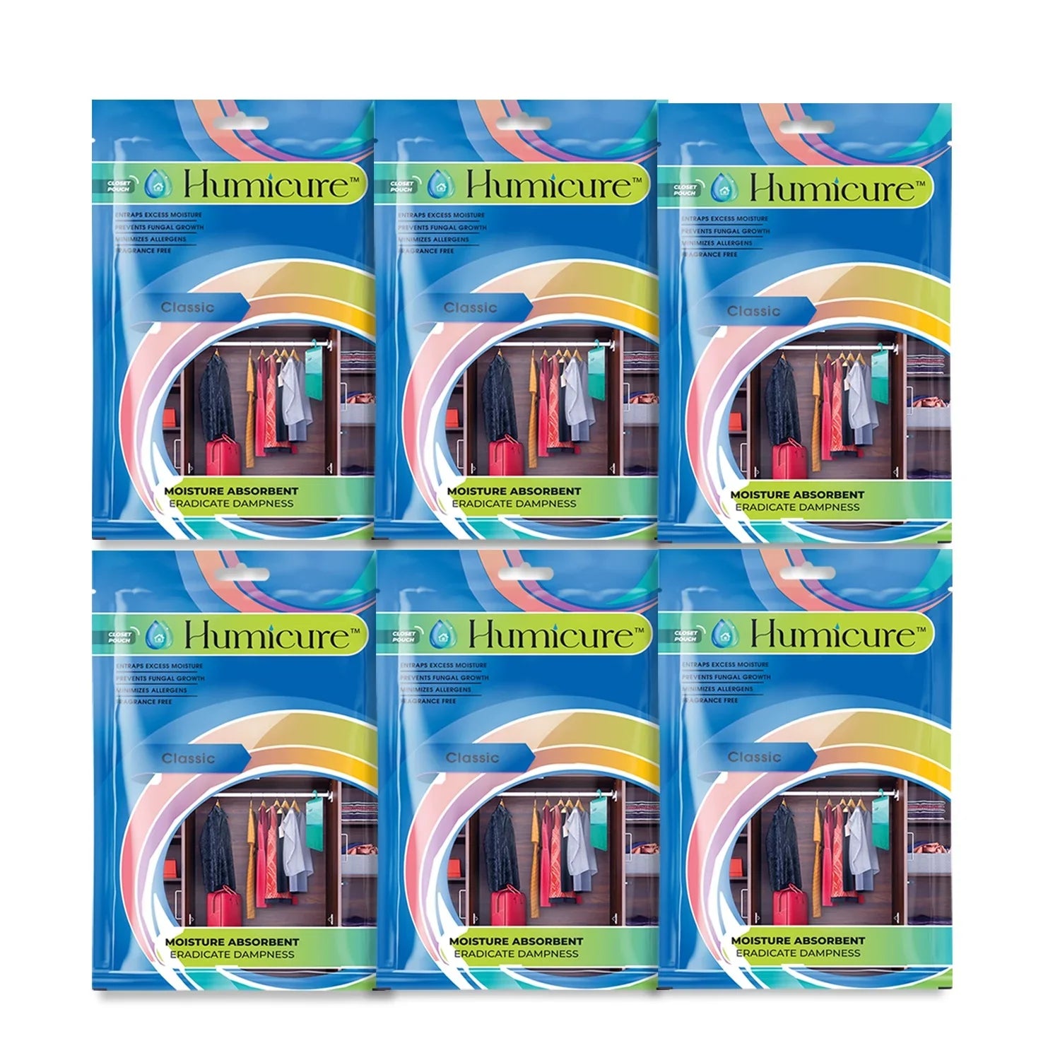 Humicure Moisture Absorber Hanging Bags - 400g / 1L Ocean Breeze 4