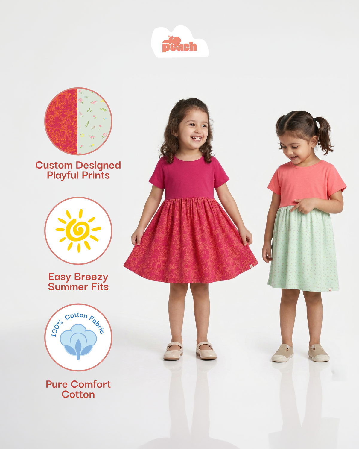 Fruity Fun Super Soft Dress for Girls (Blue)
