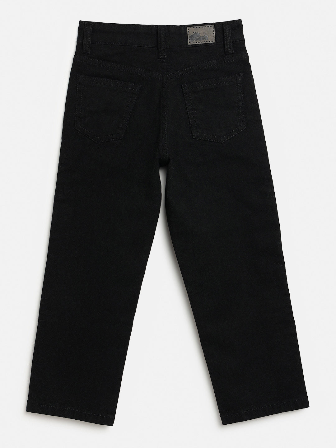 Black Cotton Relaxed Fit Jeans for Boys