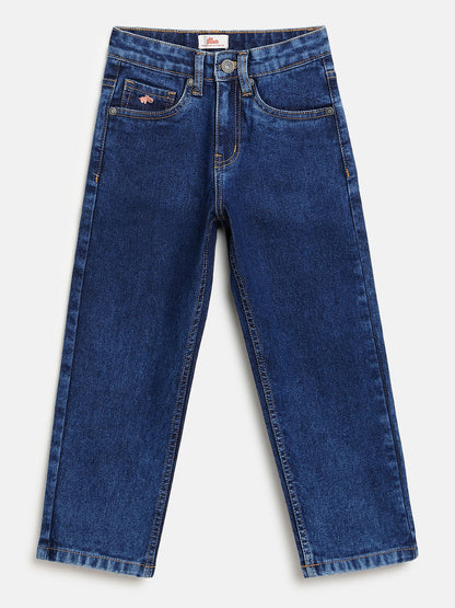 Indigo Cotton Relaxed Fit Jeans for Boys