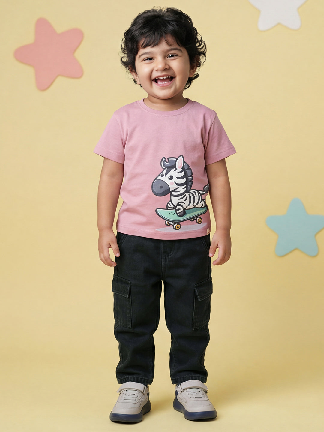 Black 100% Cotton Functional and Stylish Cargo Jeans for Boys