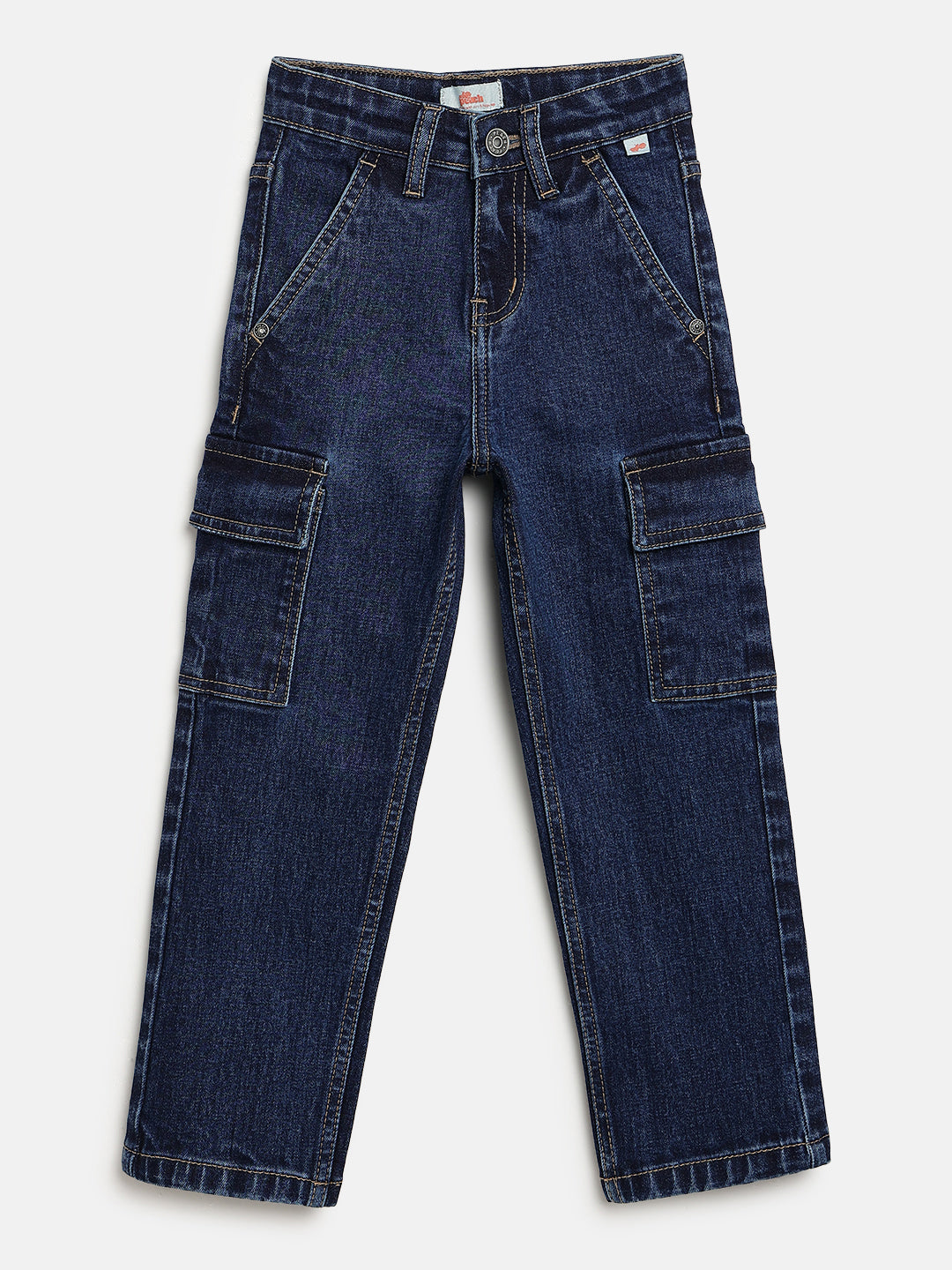 Indigo 100% Cotton Functional and Stylish Cargo Jeans for Boys
