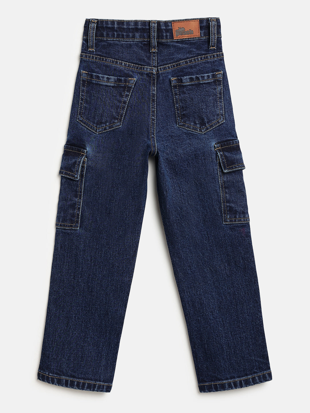 Indigo 100% Cotton Functional and Stylish Cargo Jeans for Boys