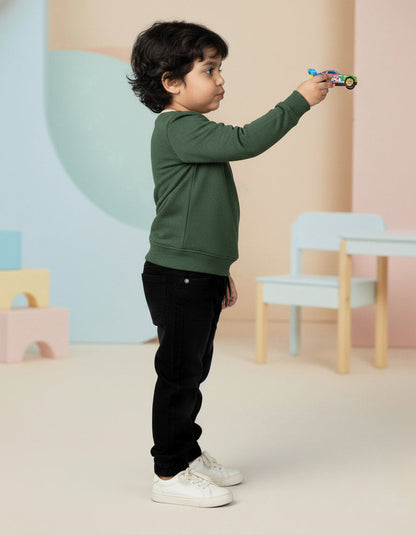Black Cotton Jogger Jeans for Boys